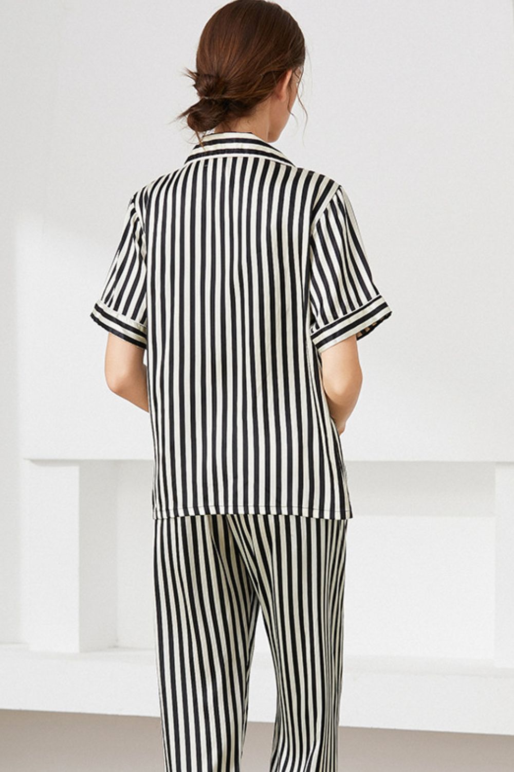 Women’s Striped Short Sleeve Shirt, Pants, and Cami Pajama Set