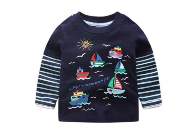 Kids Boys T-shirt Long Sleeve Size 2T-10