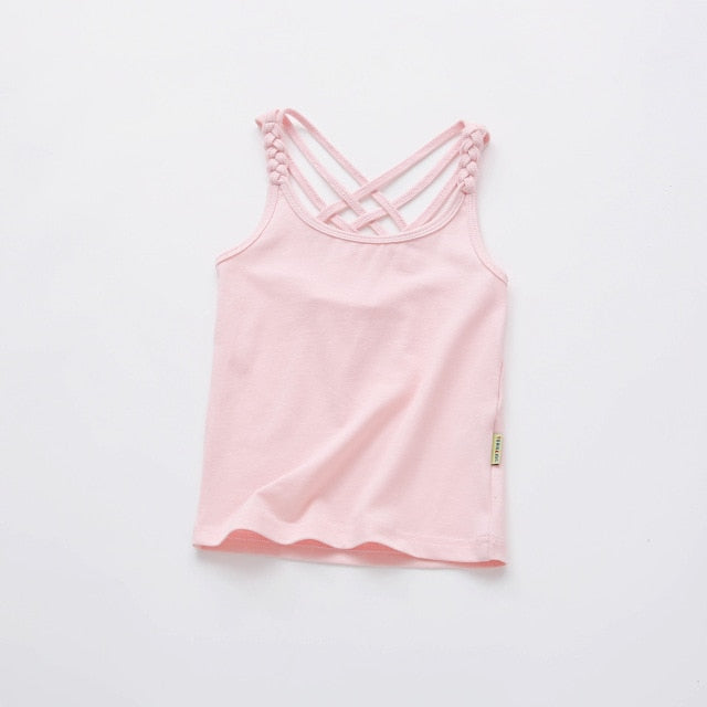 Children's Girl Cotton T-shirt Candy Color Size 2T-12
