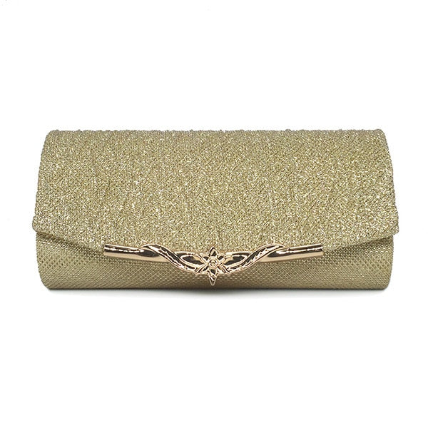 Women’s Evening Glitter Clutch Handbag /Shoulder Bag With Chain Clutch Size 20x10x6cm Chain Length 120cm