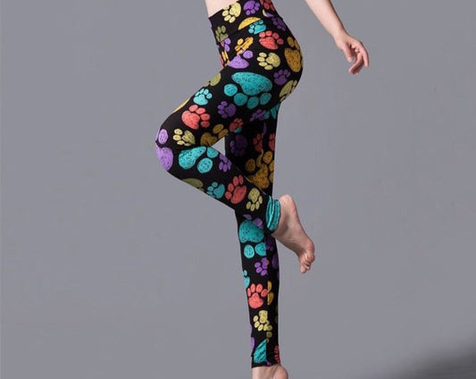 Women's Printed High Elasticity High Waist Elastic Leggings Size S-XXXL