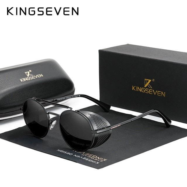 Men’s KINGSEVEN Retro Round Vintage Sunglasses UV400