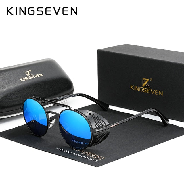 Men’s KINGSEVEN Retro Round Vintage Sunglasses UV400