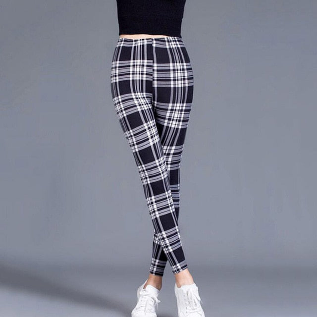 Women's Printed Elastic Waist Leggings Size S-XXL