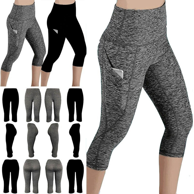 Women’s Sporting Fitness High Waist Side Pockets Design Sporting Leggings Size S-XL