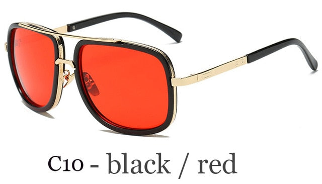 Men’s Square Metal Retro Sunglasses UV400