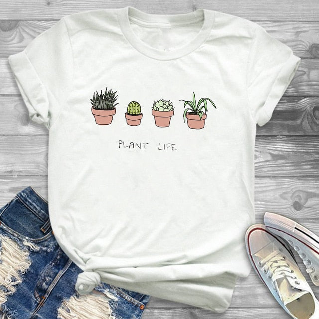 Women’s Cactus Print Graphic T-Shirt Size S-2XL