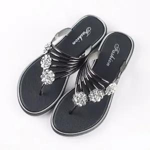 Women’s Peep Toe Anti Skid Casual Crystal Sandals Size 36-40