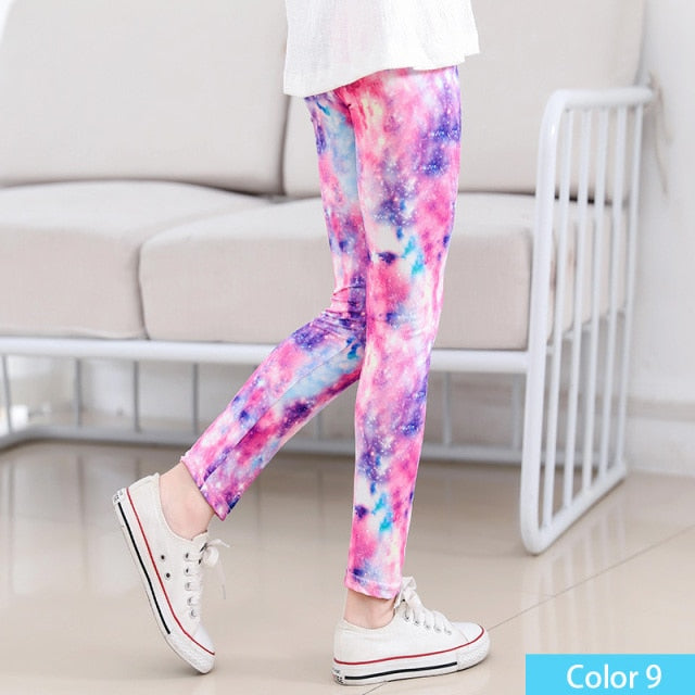 Children's Girls Full Length Printed Skinny Leggings 5T-11T