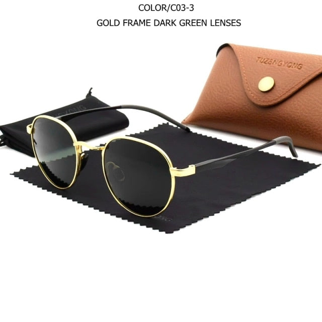 Men’s Polarized Vintage Round Sun Glasses UV400