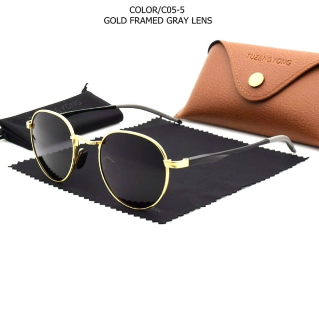 Men’s Polarized Vintage Round Sun Glasses UV400