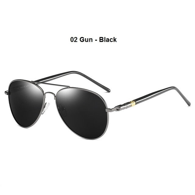 Men's Polarized  Driving Vintage Black Pilot Sunglasses UV400