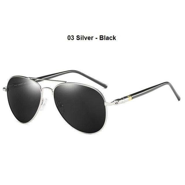 Men's Polarized  Driving Vintage Black Pilot Sunglasses UV400
