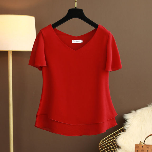 Women's Short Sleeves Loose Top Size M-6XL