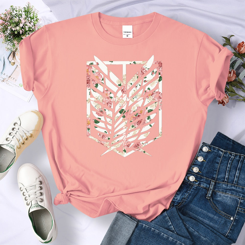 Women’s Crewneck Fashion T-Shirts Size S-3XL