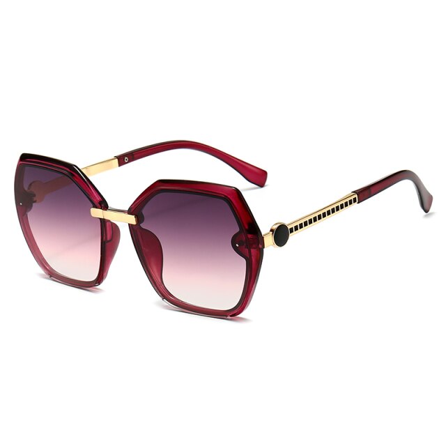 Women’s Vintage Polygonal Oversized  Anti Reflective Sunglasses UV400