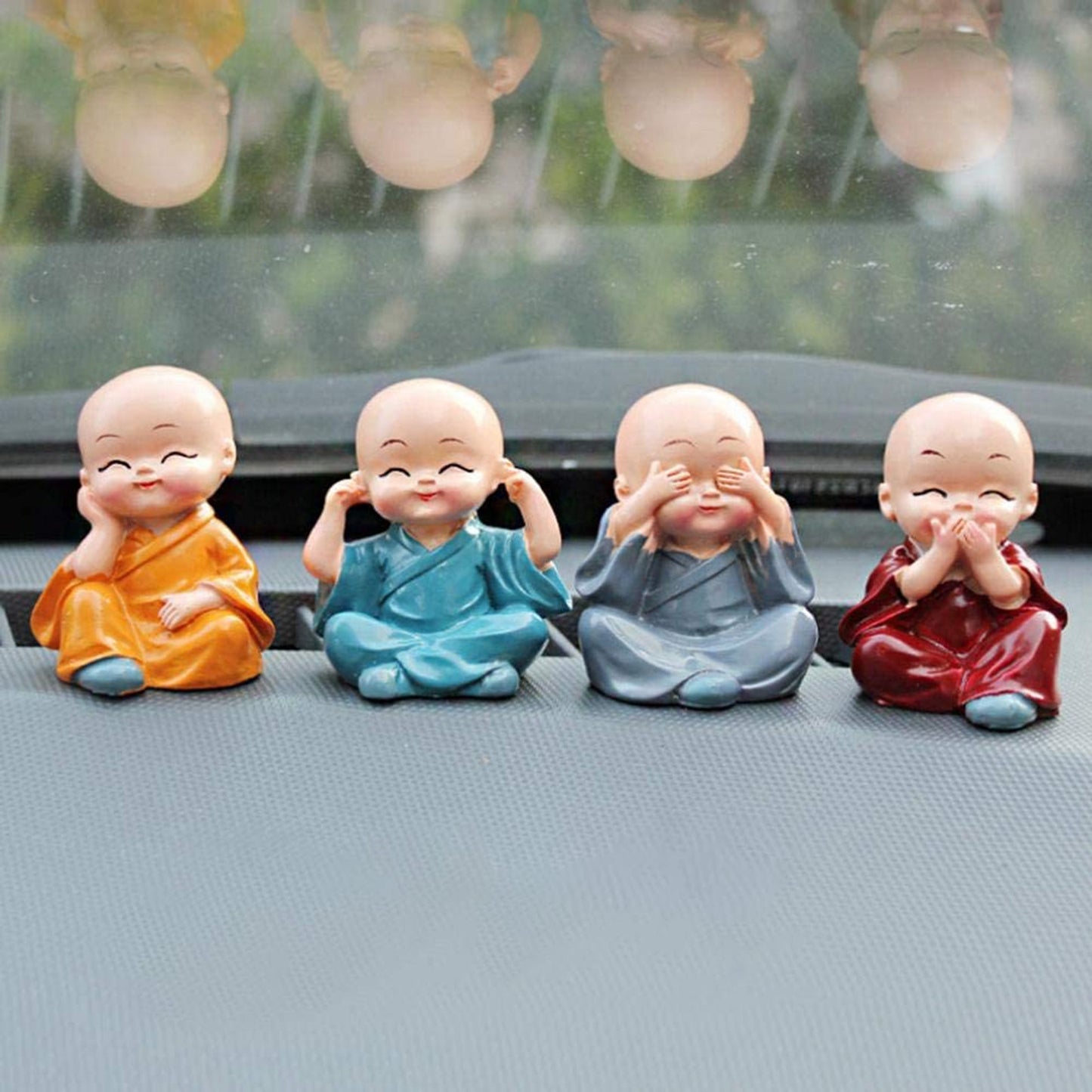 4 Piece Resin Monk Figurines Dimensions As Seen In Pictures
