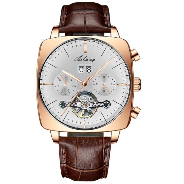 Men’s Automatic Luxe Chronograph Square Large Dial Waterproof Watch