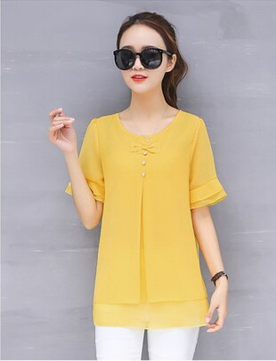 Women’s Short Sleeve Chiffon Layered Top