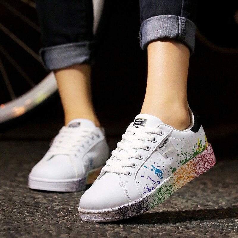 Women's Graffiti PU Casual Shoes Size 35-44