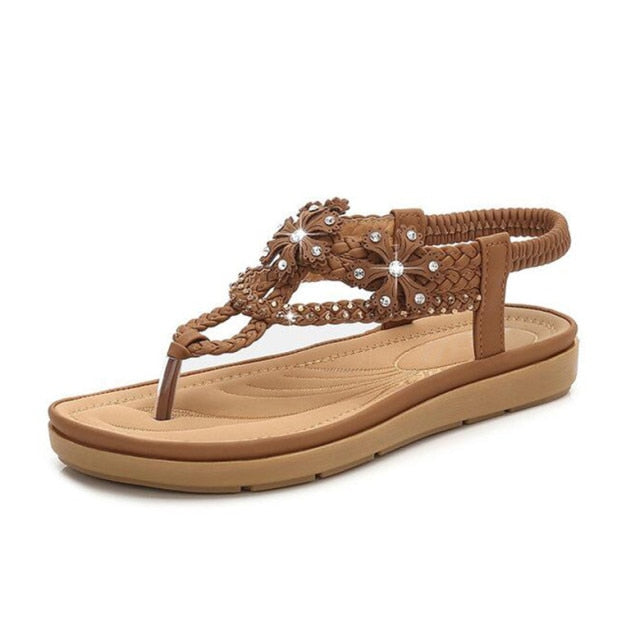 Women’s String Bead Platform Flat Sandals