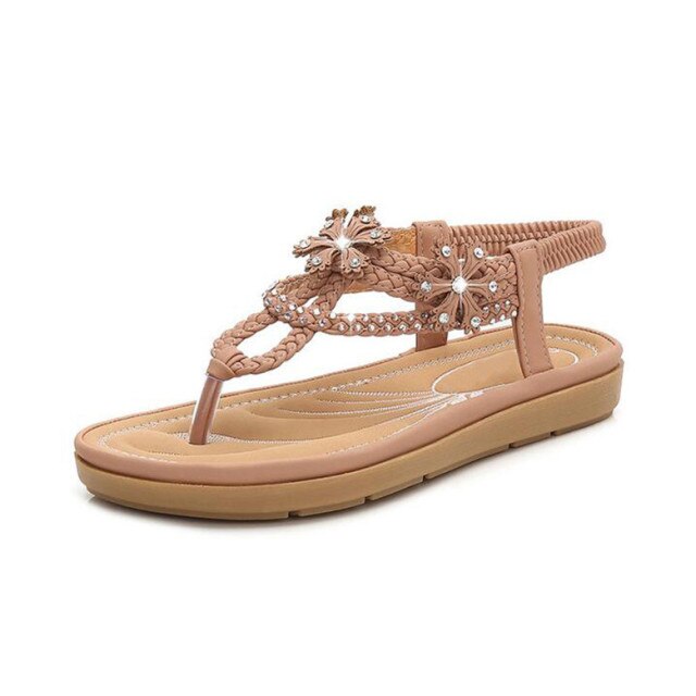 Women’s String Bead Platform Flat Sandals