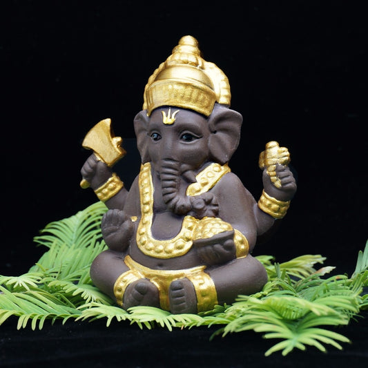 Ganesha Indian Elephant God Ceramic Figurine Height 6cm